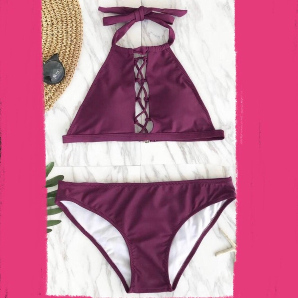 Cupshe high neck bikini set